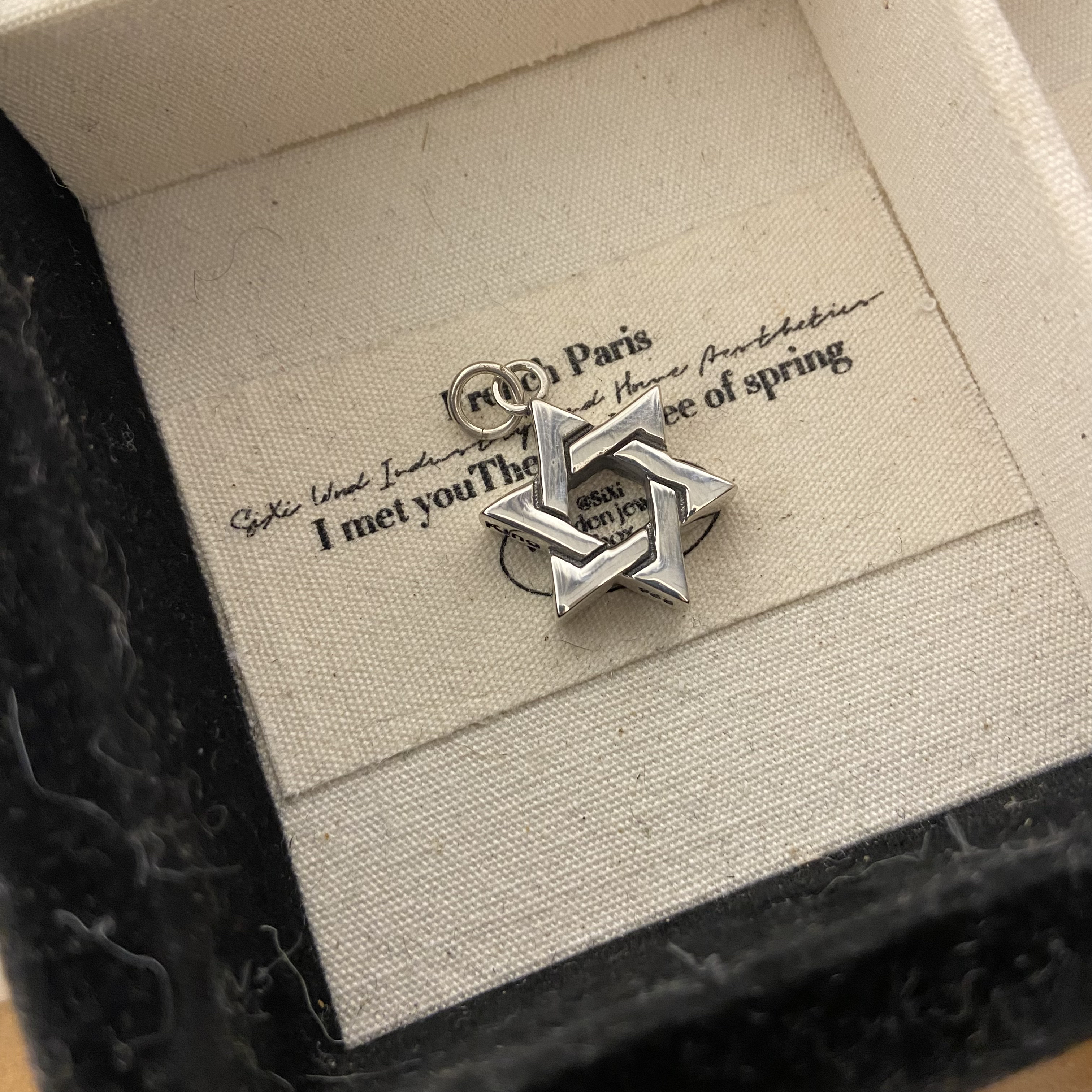 925银银制品 5139-六芒星石星重工吊坠