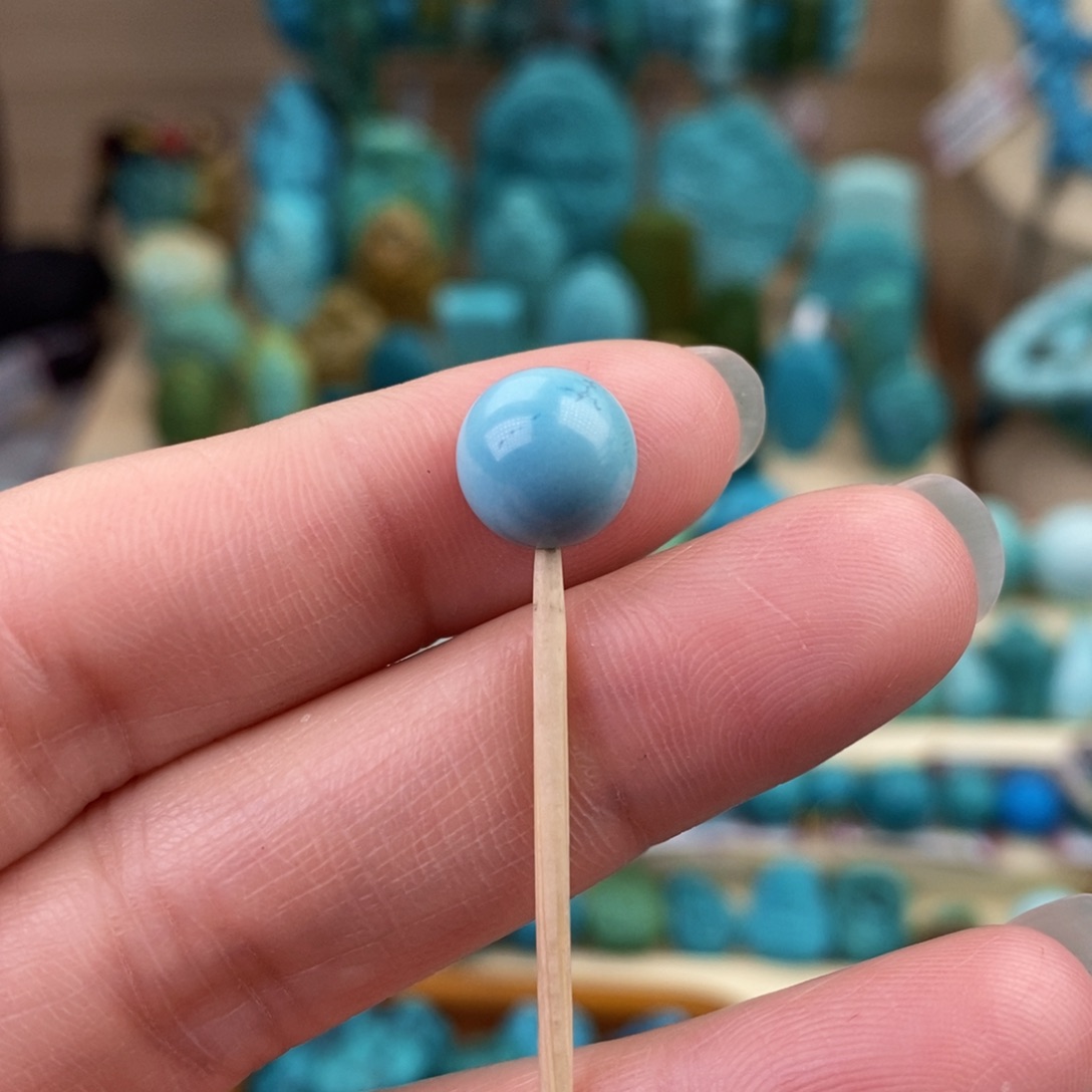 绿松石珠宝奇石未镶嵌9mm