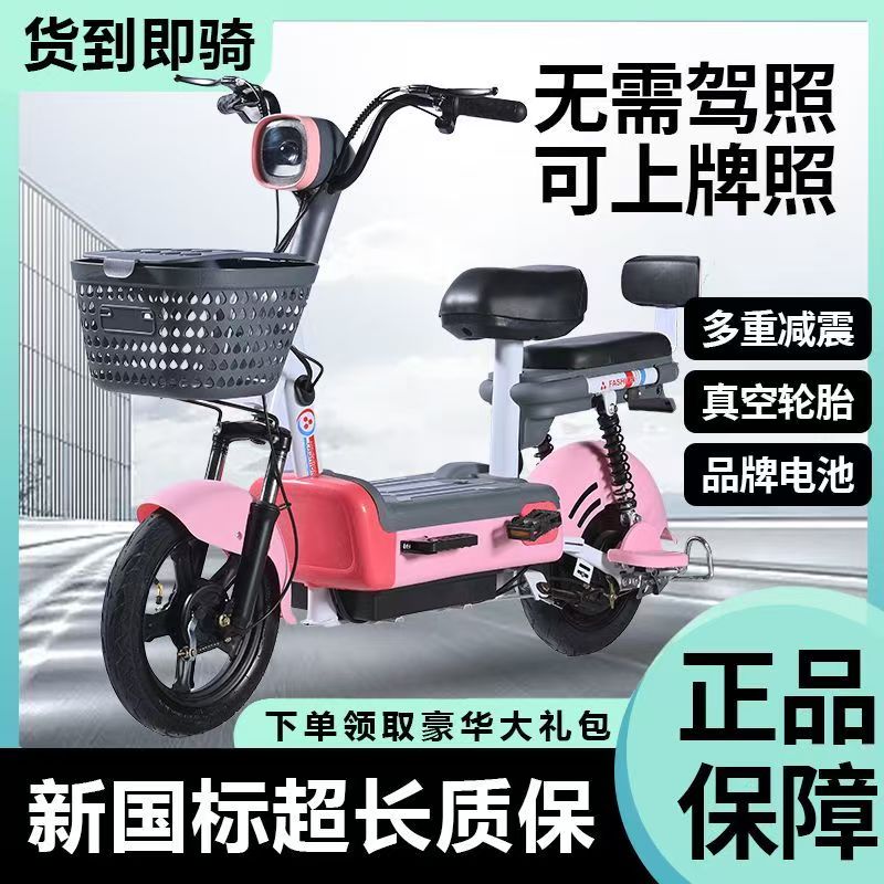 2025新款电动自行车新国标可上牌男女成人代步电瓶车长续航电动车