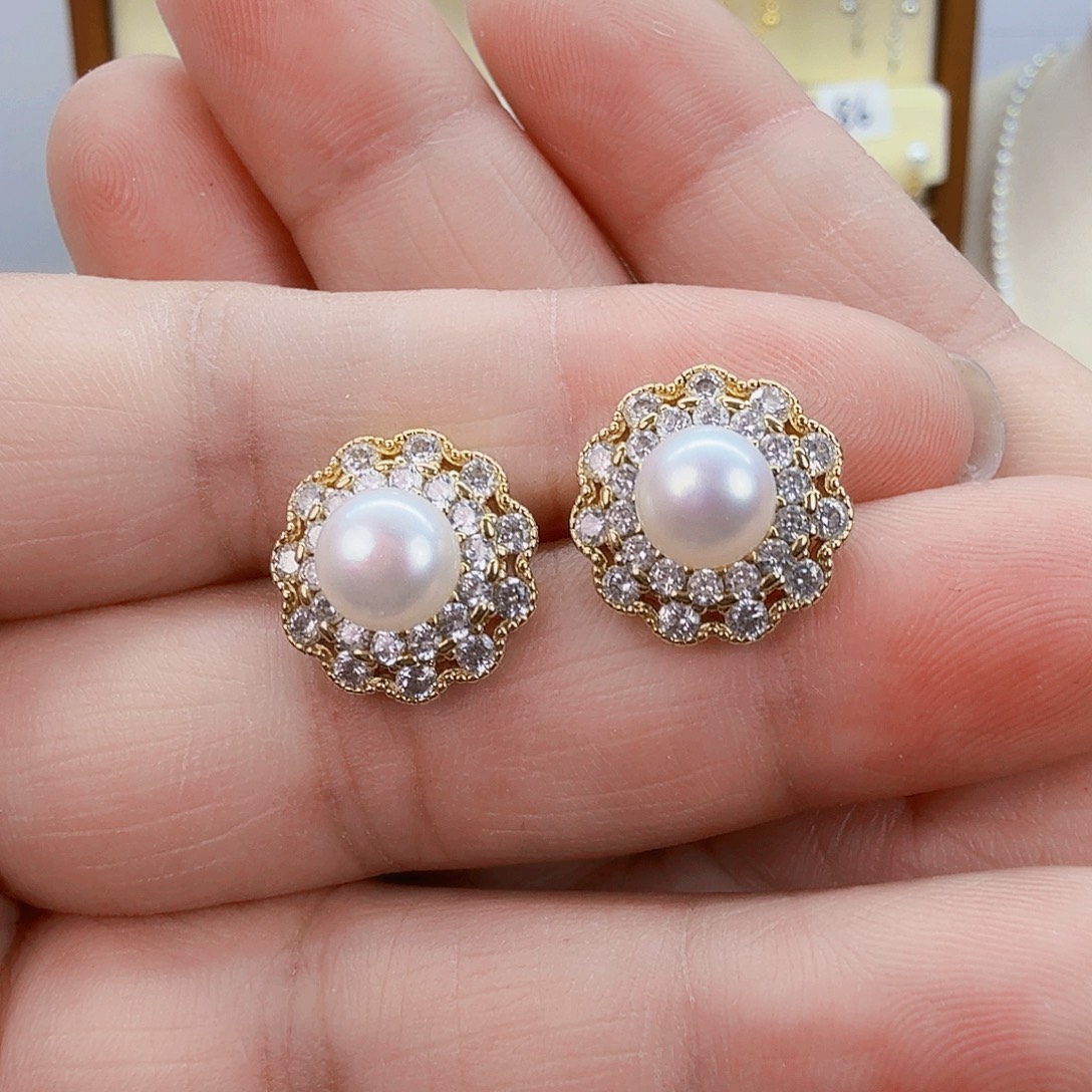 未镶嵌淡水珍珠耳饰