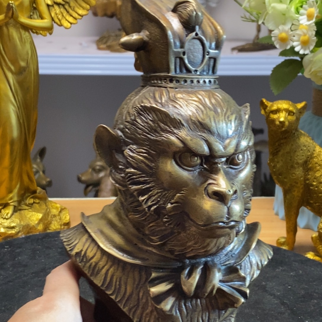 黄铜材质，悟空半身像