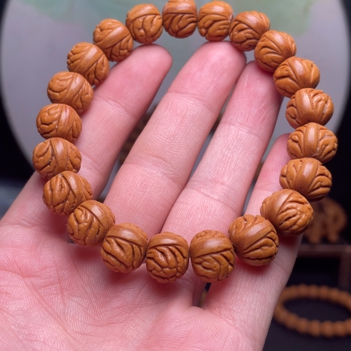 游***生桃核手串13暴龙火焰