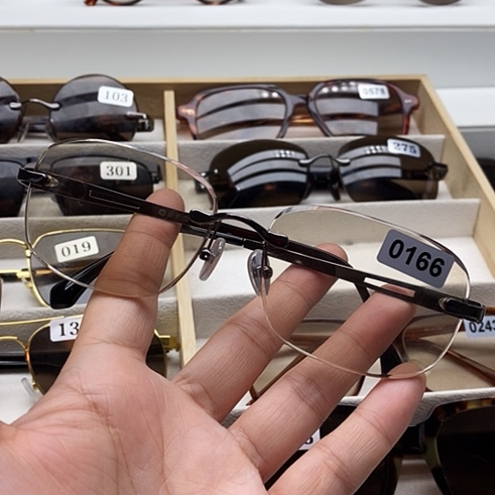 无框款纯天然石头水晶眼镜