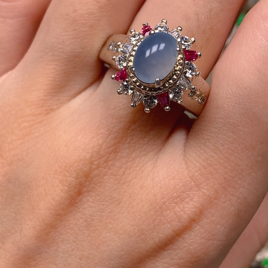 翡翠戒指未镶嵌冰紫