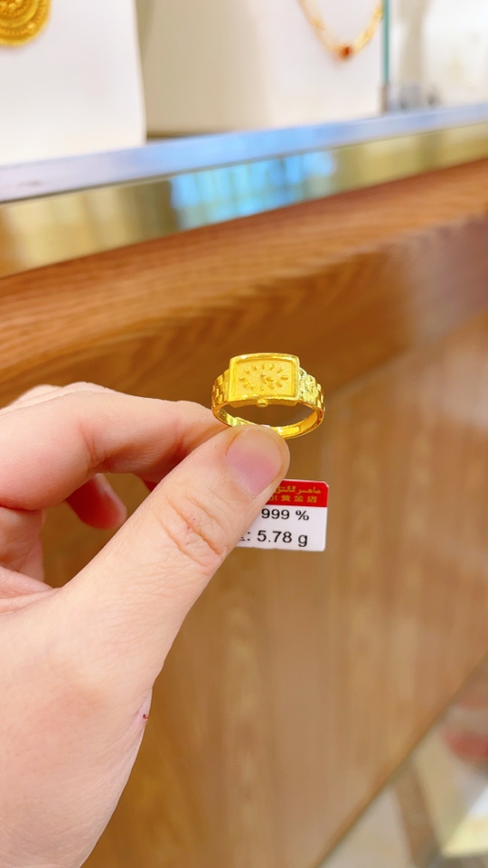 足金戒指5.78克（720/克）实心 活口
