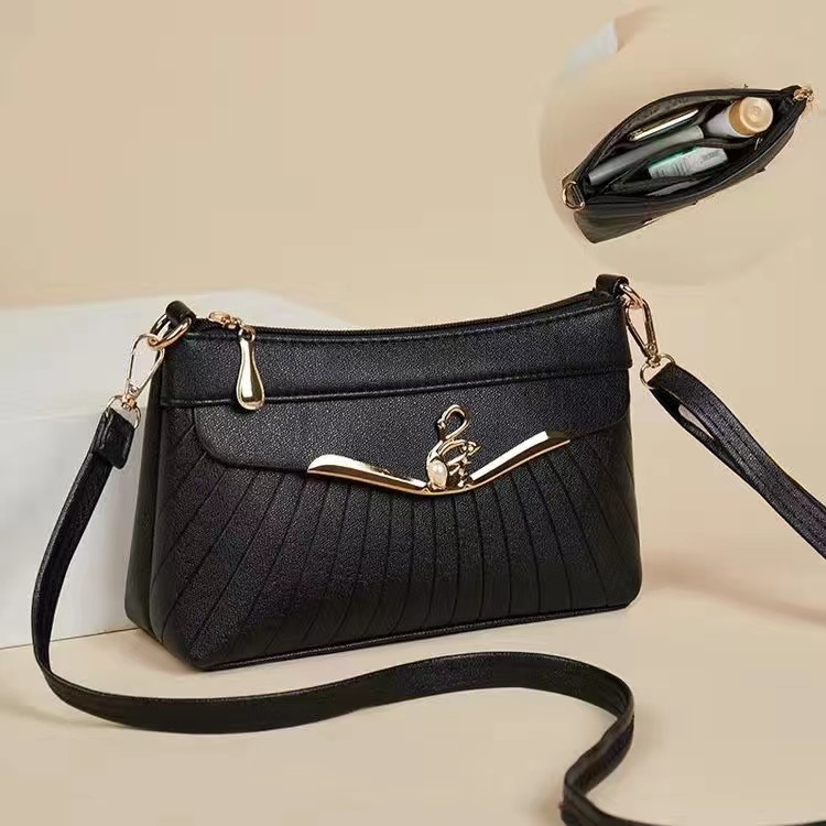 真皮质感新款包包女士斜挎包时尚百搭手机零钱包大容量小方包