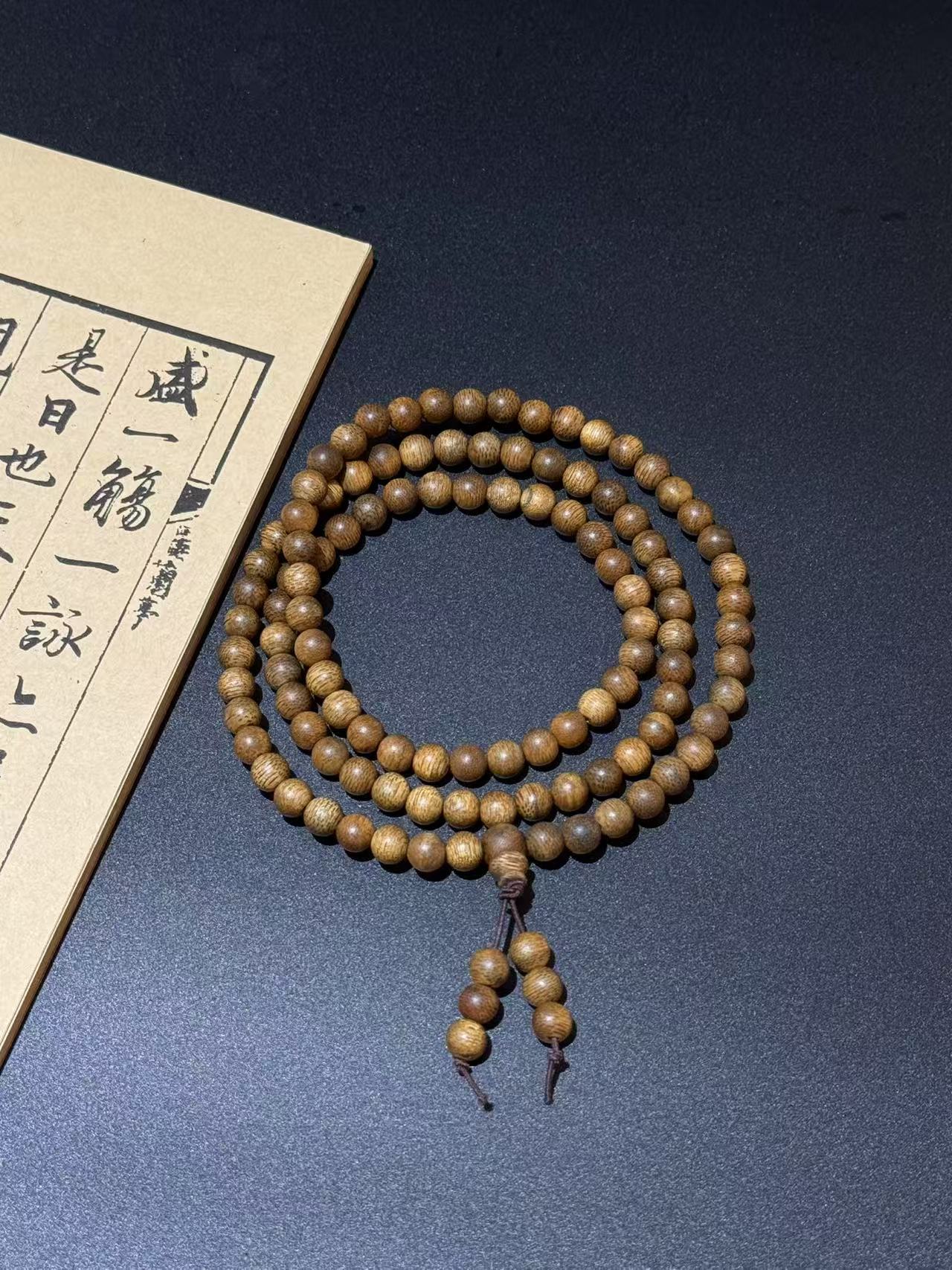 沉香 严选+白棋0.6*108圆珠多圈沉香手串(多样性发其一)