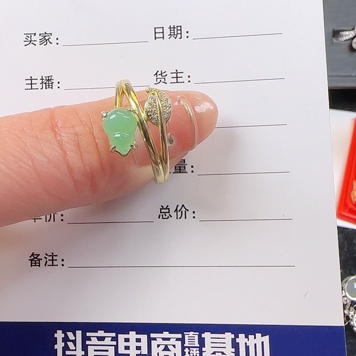 翡翠戒指银S925镶嵌缅甸a货戒指s925银镶