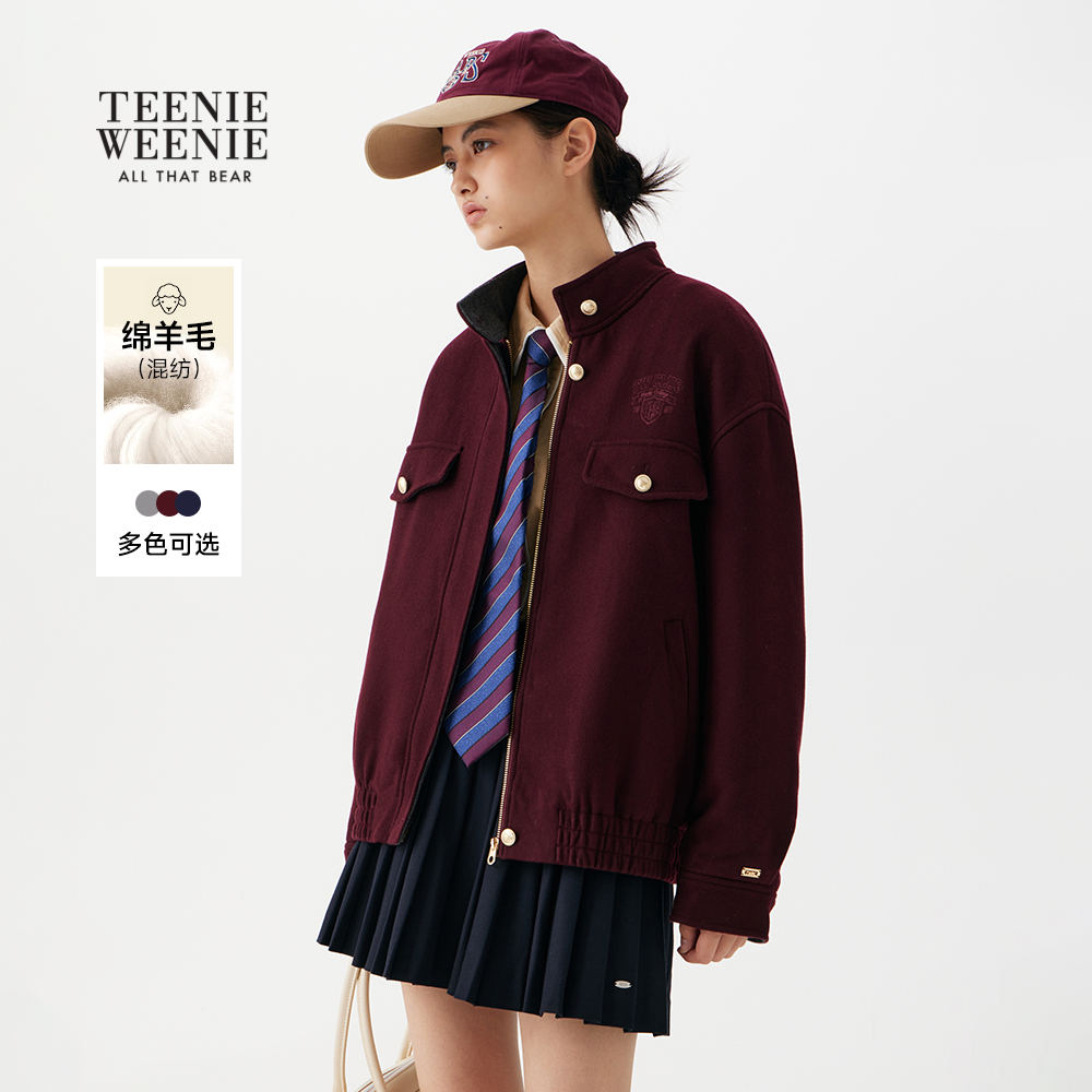 【政府补贴】TeenieWeenie小熊25冬季复古时尚立领毛衣TTJW258TCBA
