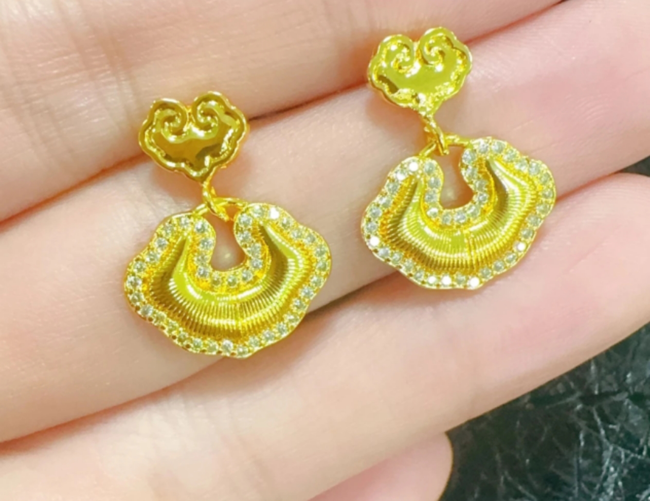 合金耳饰 时尚精美 祥云元宝锁复古耳饰