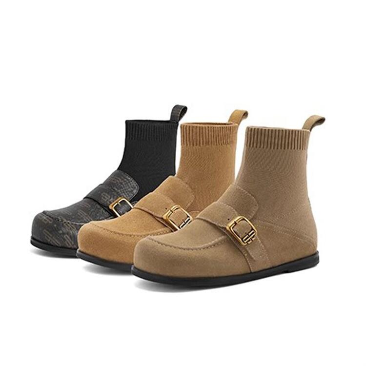 复古袜靴女舒适平底勃肯休闲短靴A3G1D