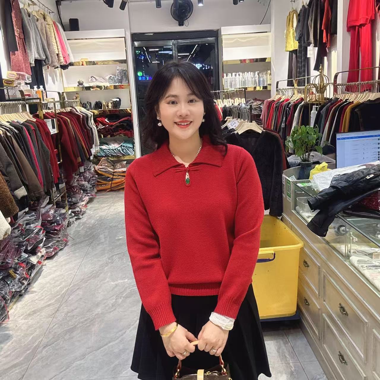 5-6322韩版国风毛衣58长