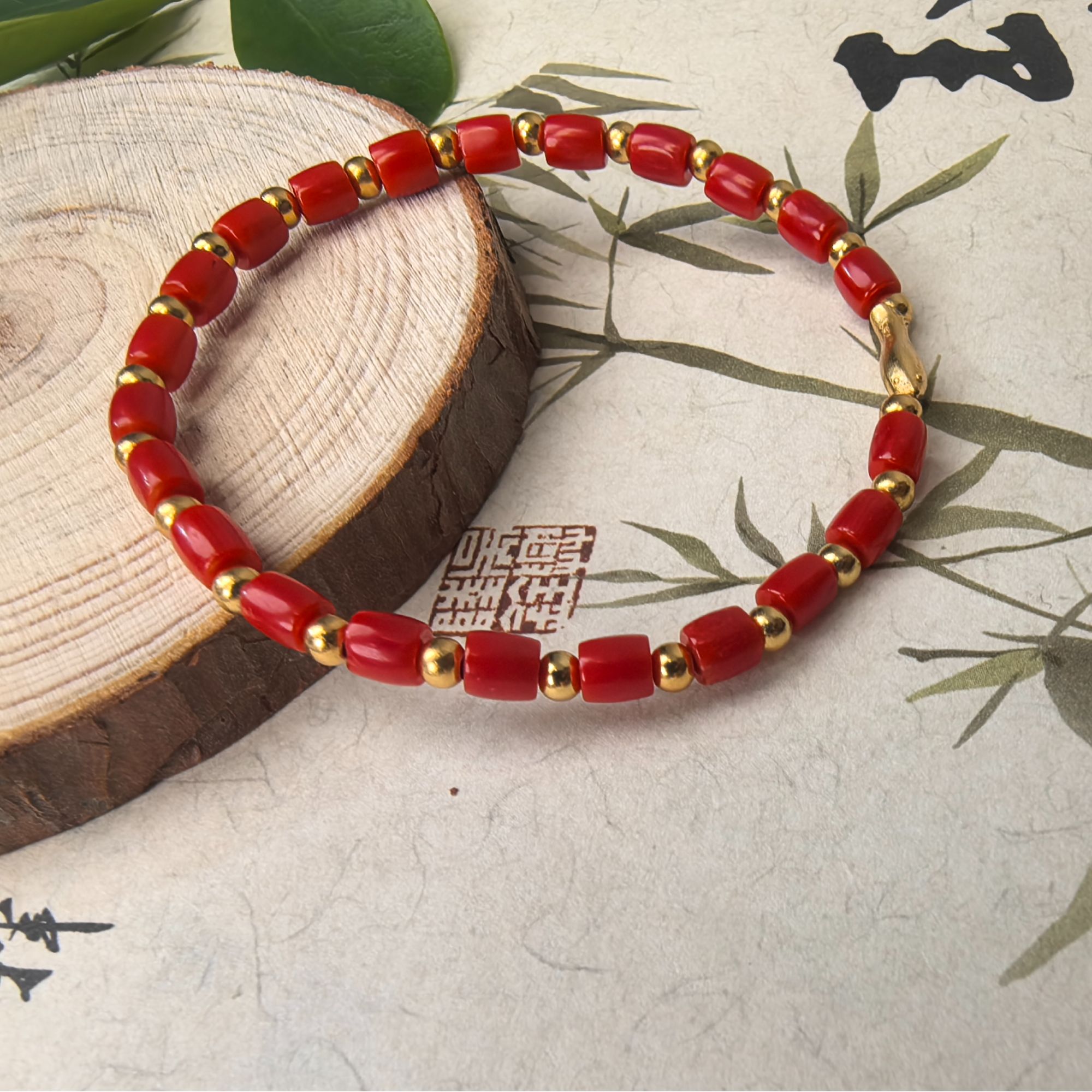 【中展红珊瑚】天然红珊瑚隔珠手串 多样性发一