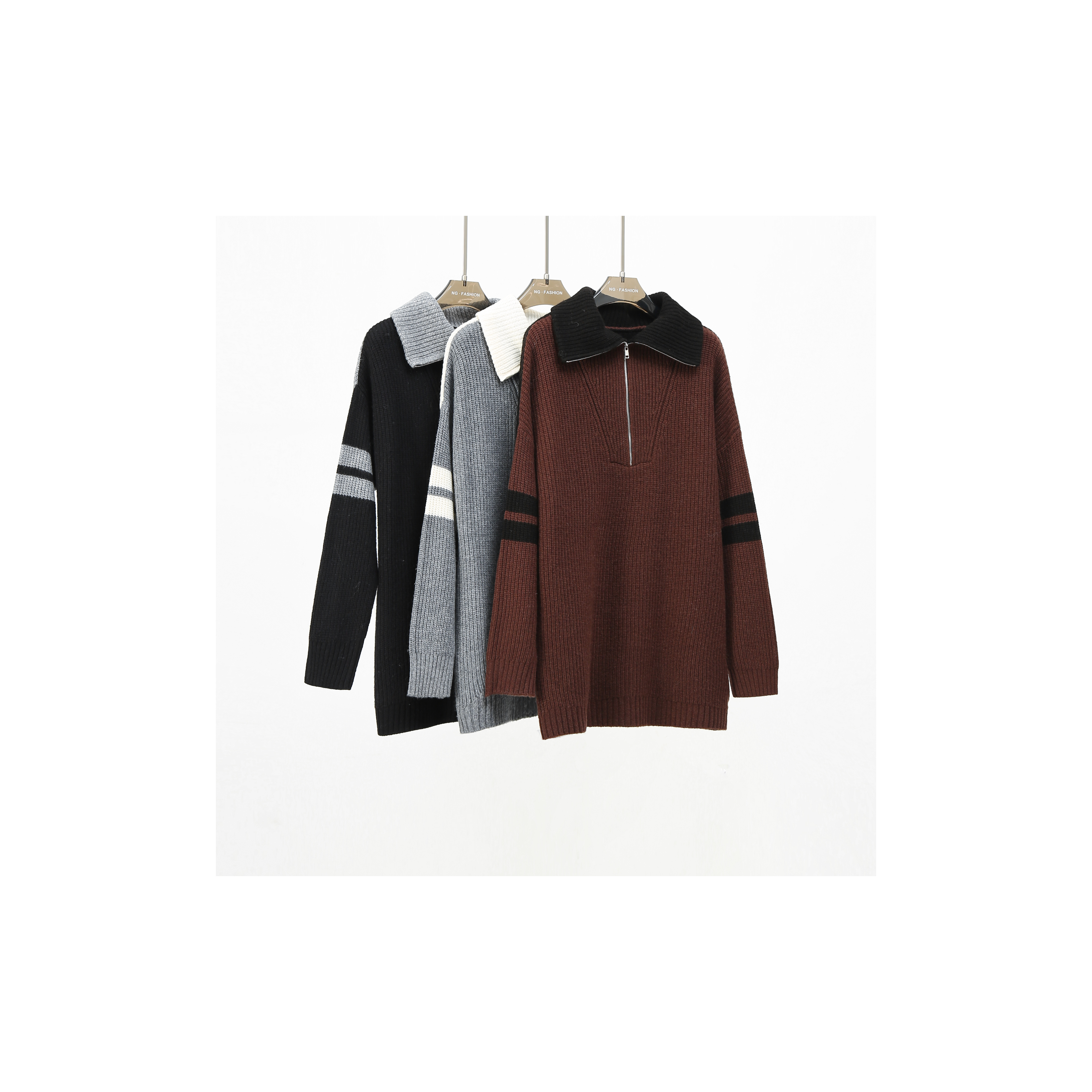 【杨树林款】翻领开衫羊毛针织衫百搭时尚秋宽松冬毛衣2823