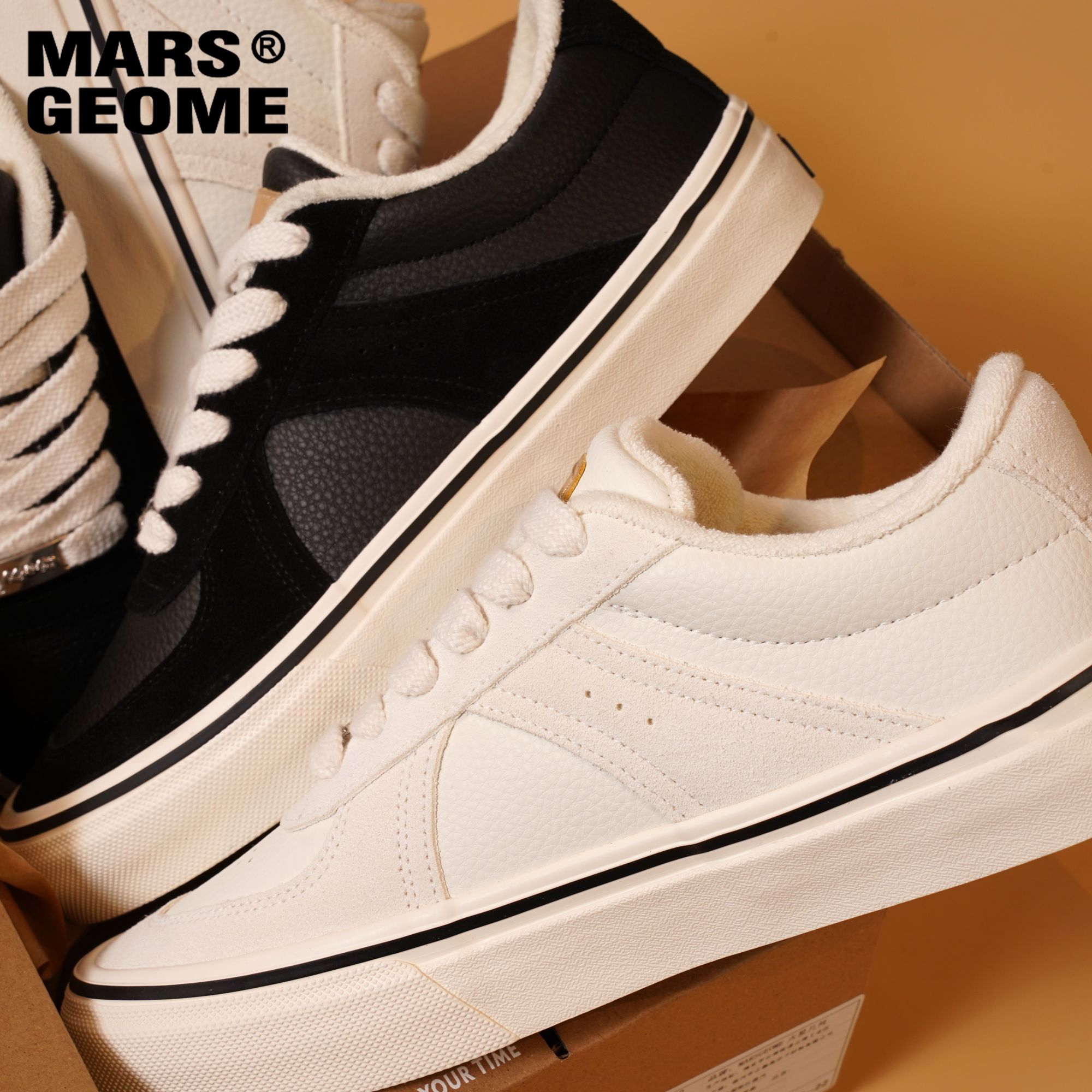 MARS*GEOME/火星几何2025年秋冬新款毛巾里休闲板鞋黑白百搭