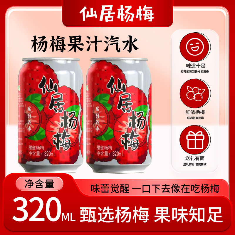 仙居杨梅果汁汽泡水320罐*12