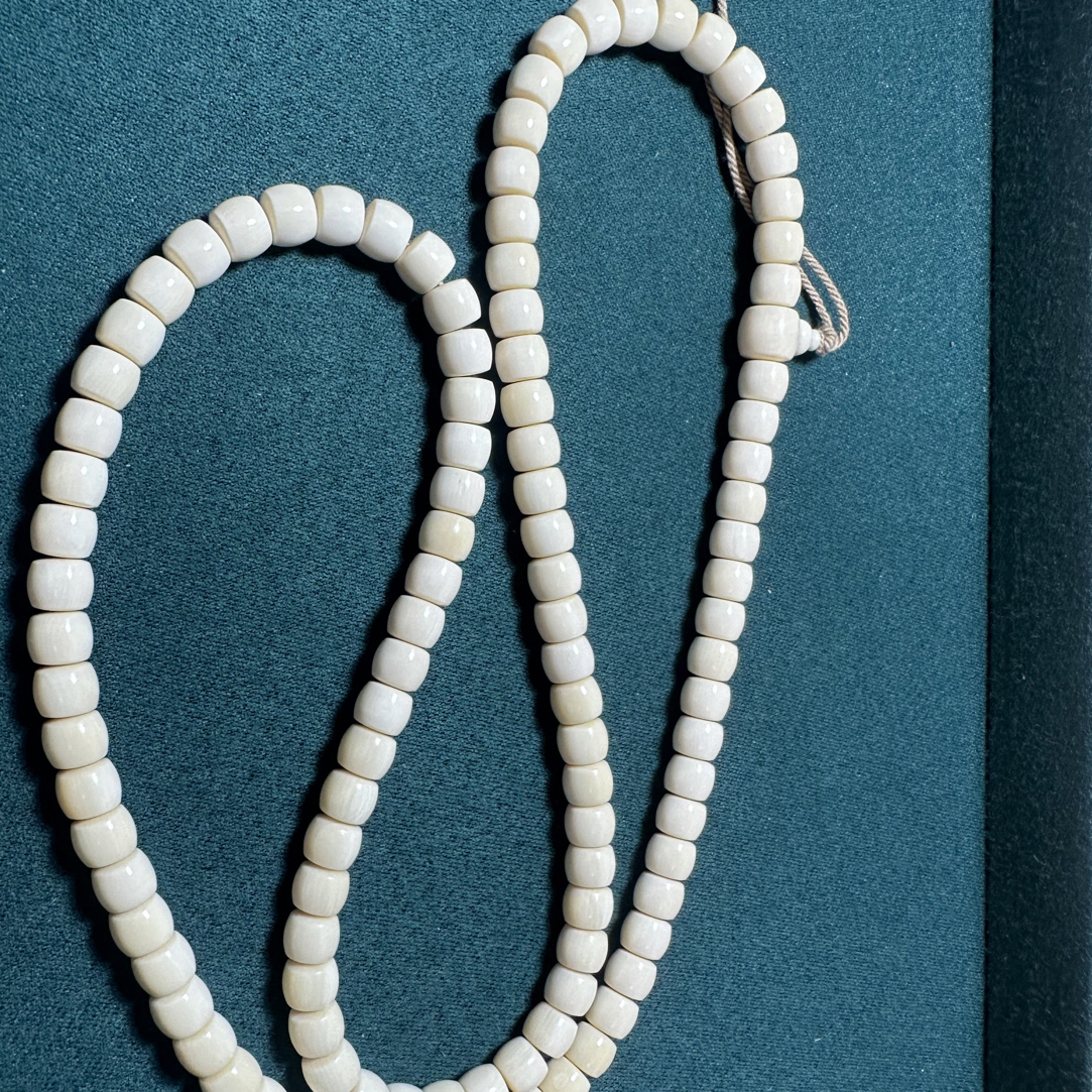 天然猛犸牙6*5直切108颗手串