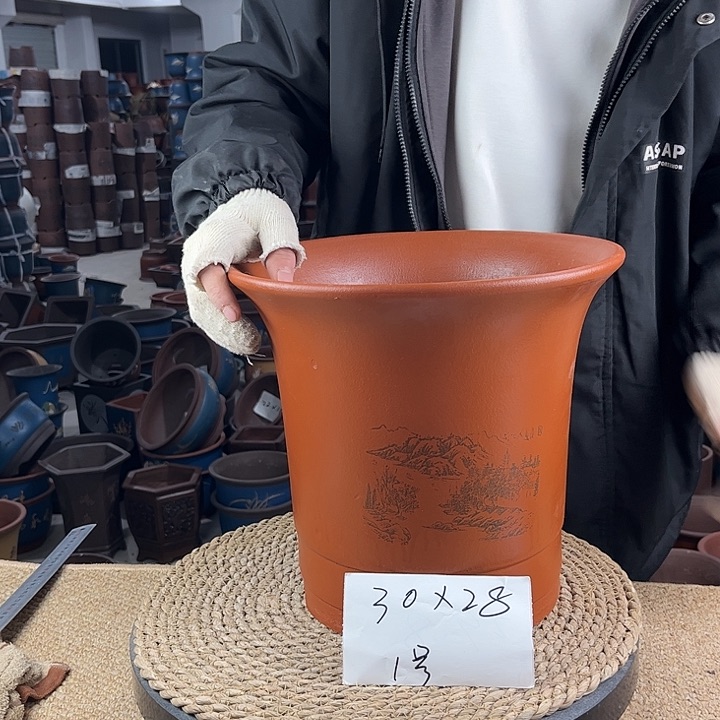 红陶紫砂花盆紫砂