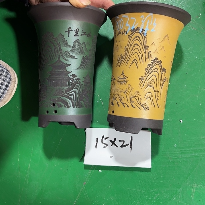 .***步花盆紫砂微瑕小号