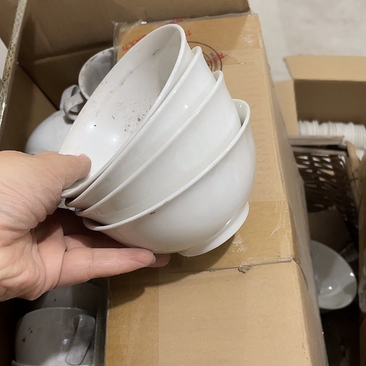 瓷片二厂骨瓷米饭碗4个