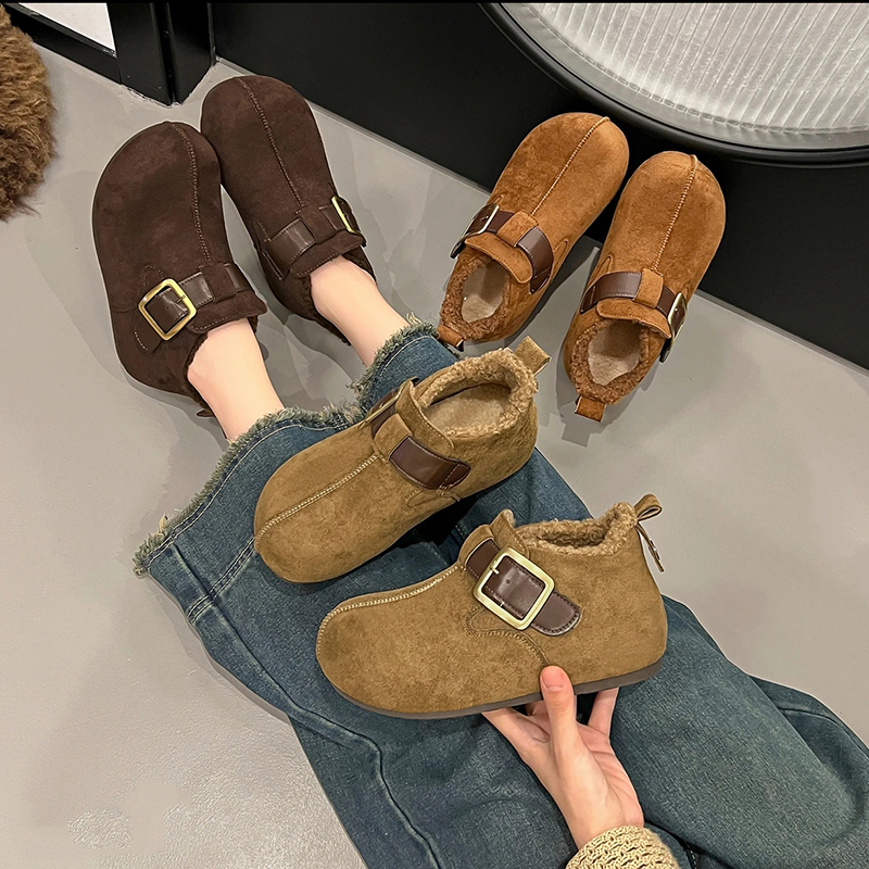 勃肯鞋女小个子5cm增高2025秋冬季加绒新款百搭韩版休闲时尚单鞋