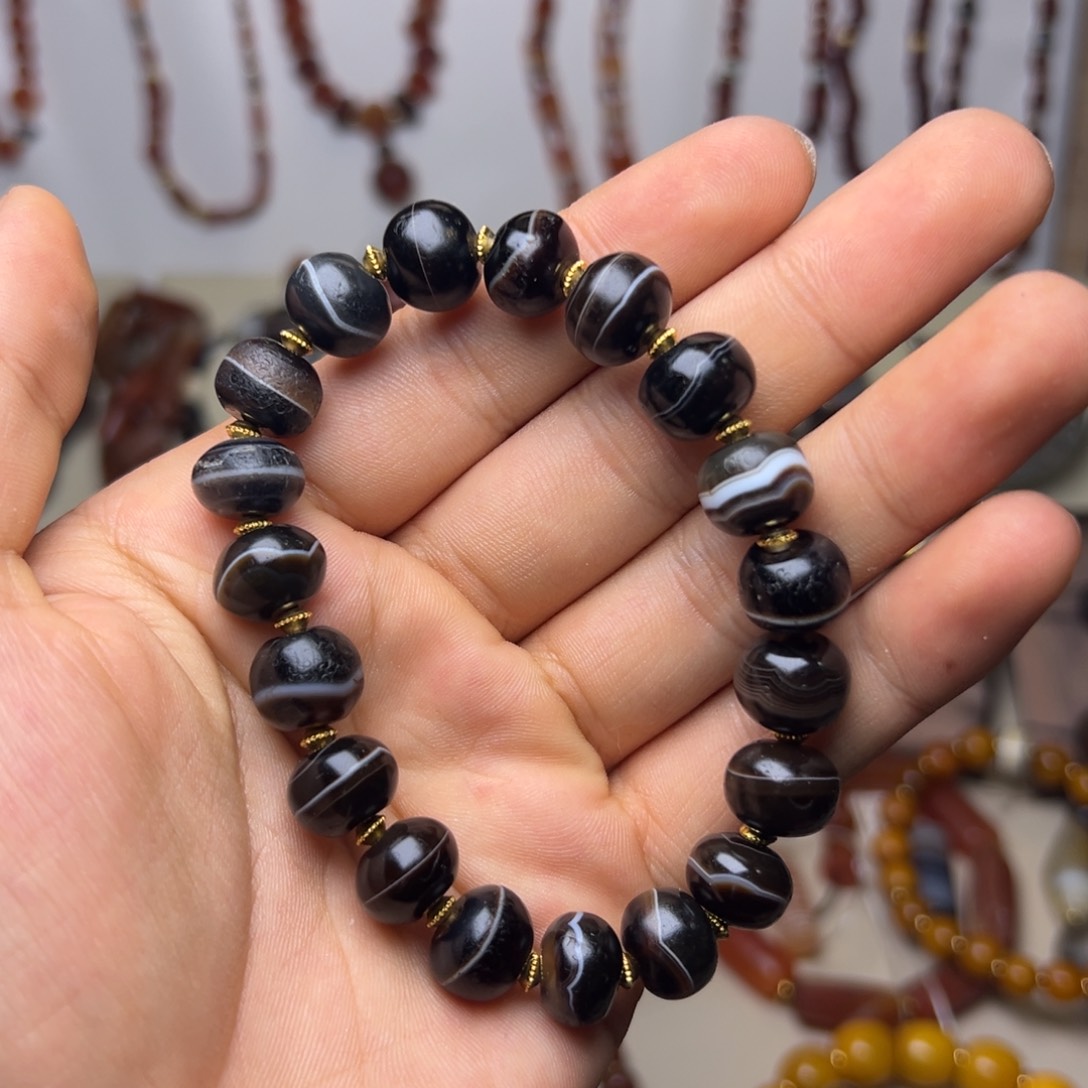 玛瑙/玉髓颈饰合金