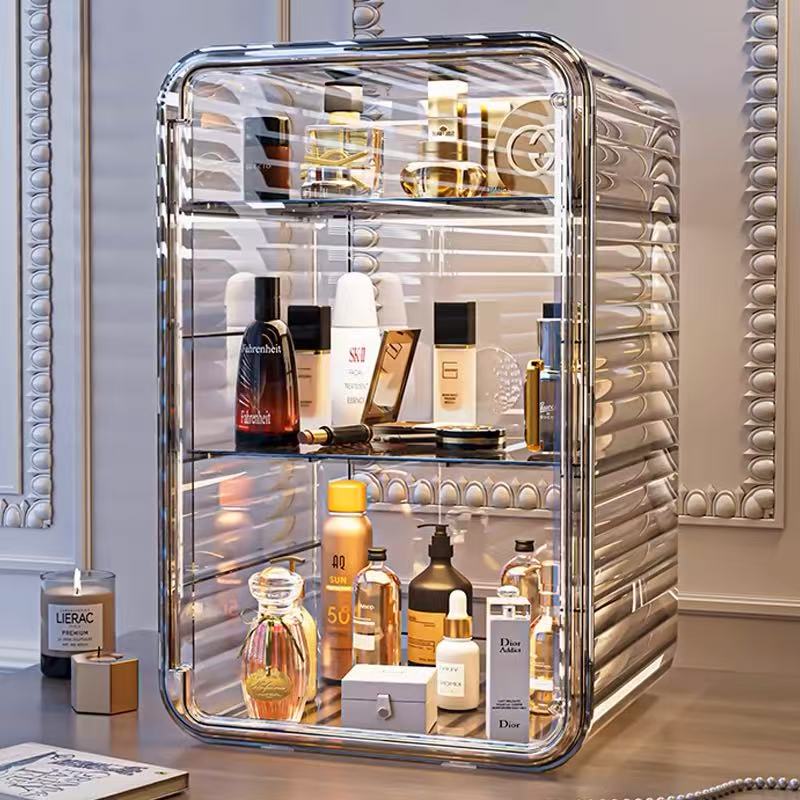 化妆品收纳盒桌面护肤品防尘大容量化妆品收纳盒防尘大容量