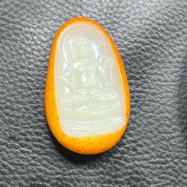 和田玉不动明王挂件 吊坠 属鸡