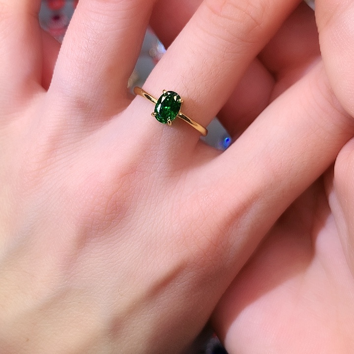 透辉石戒指银S925镶嵌