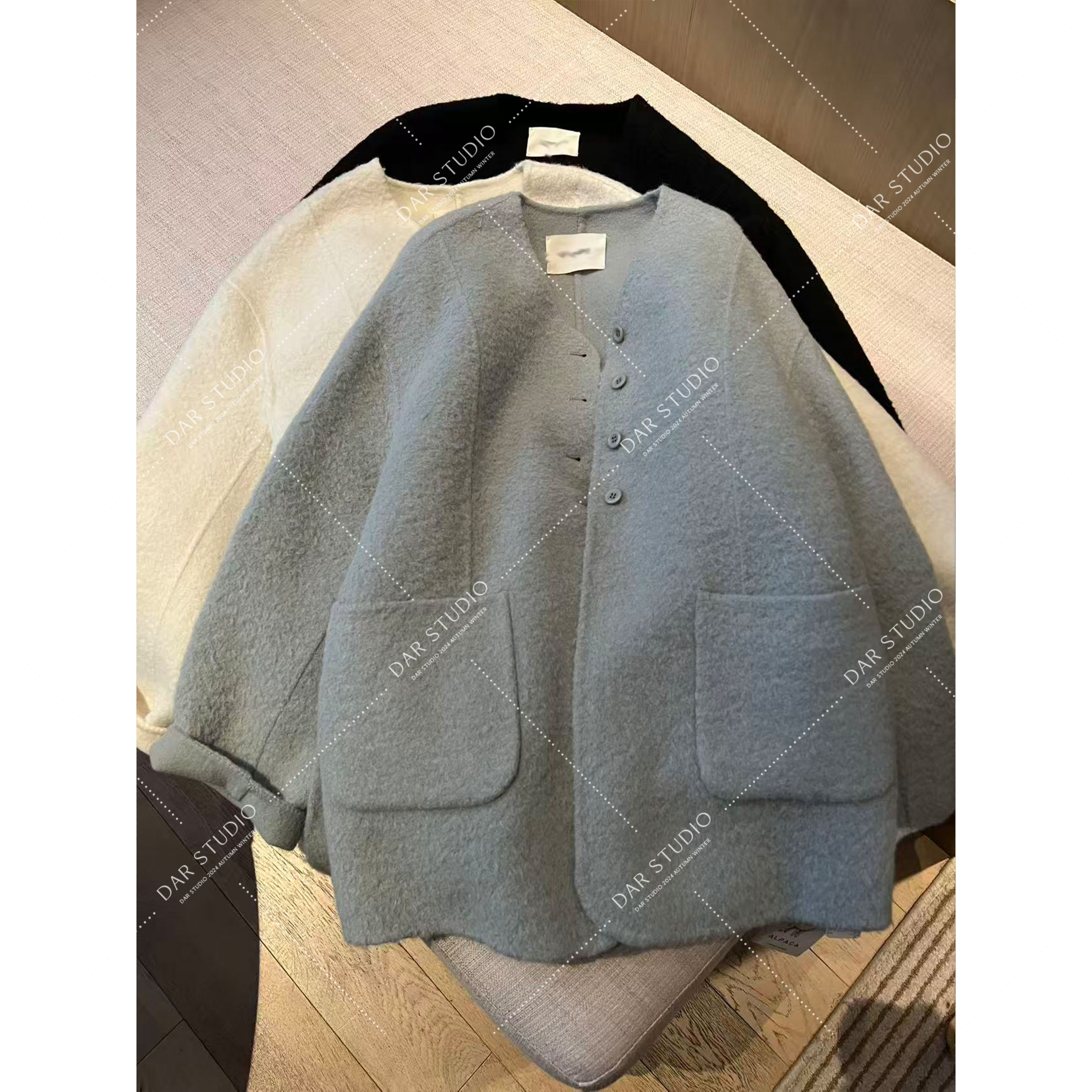 DAR STUDIO 精品 【腰带大衣】进口baby羊驼绒高品质时尚大衣25217