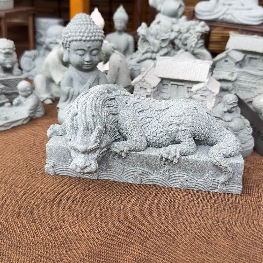 石材青砂石实心镇水兽浪花