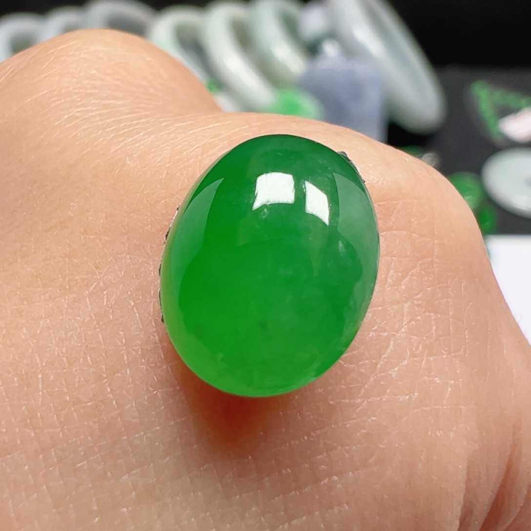 龙***梦翡翠未镶嵌耳饰蛋面