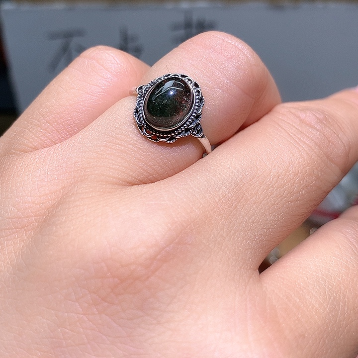 水晶戒指银S925镶嵌水晶