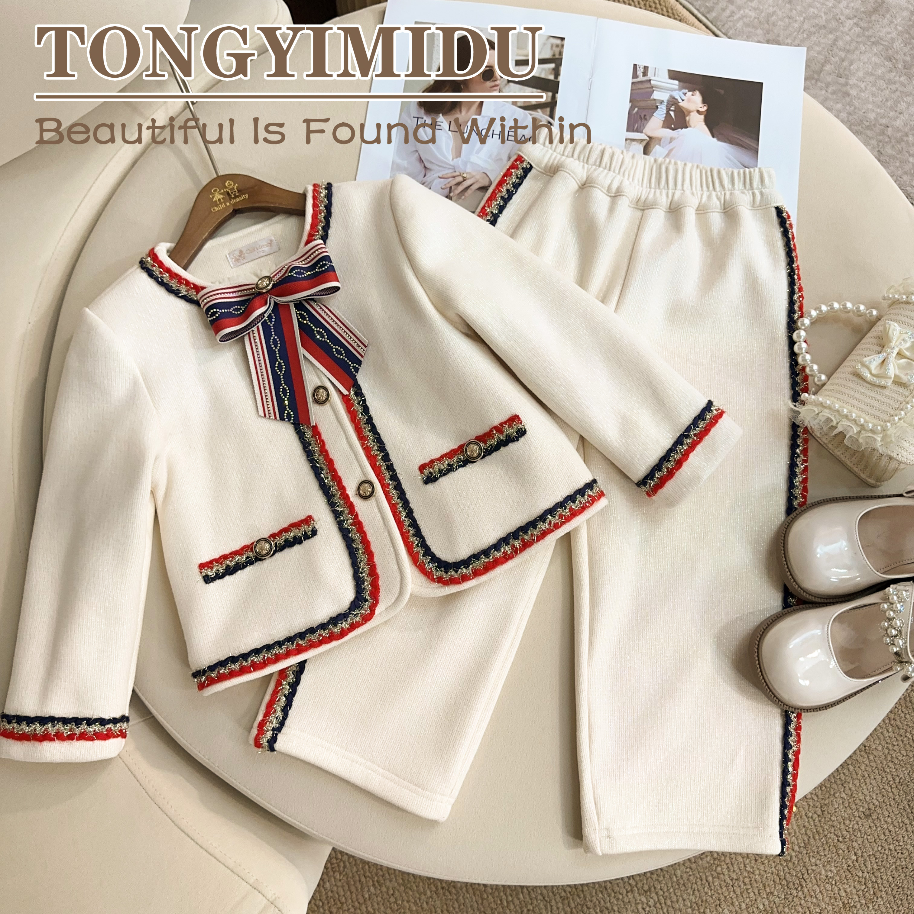 原创【赫拉女孩】童一密度优雅气质小香风套装T054