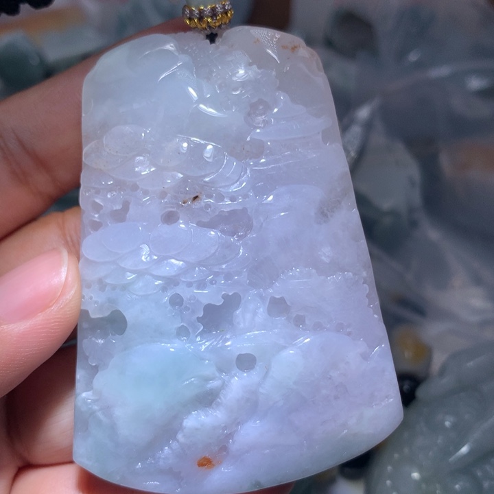 翡翠未镶嵌颈饰保真天然A货翡翠