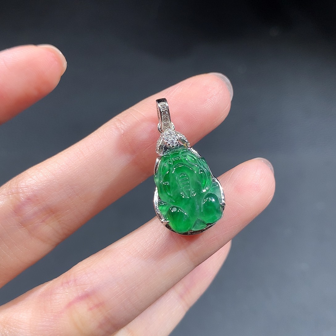 银S925镶嵌戒指翡翠翡翠