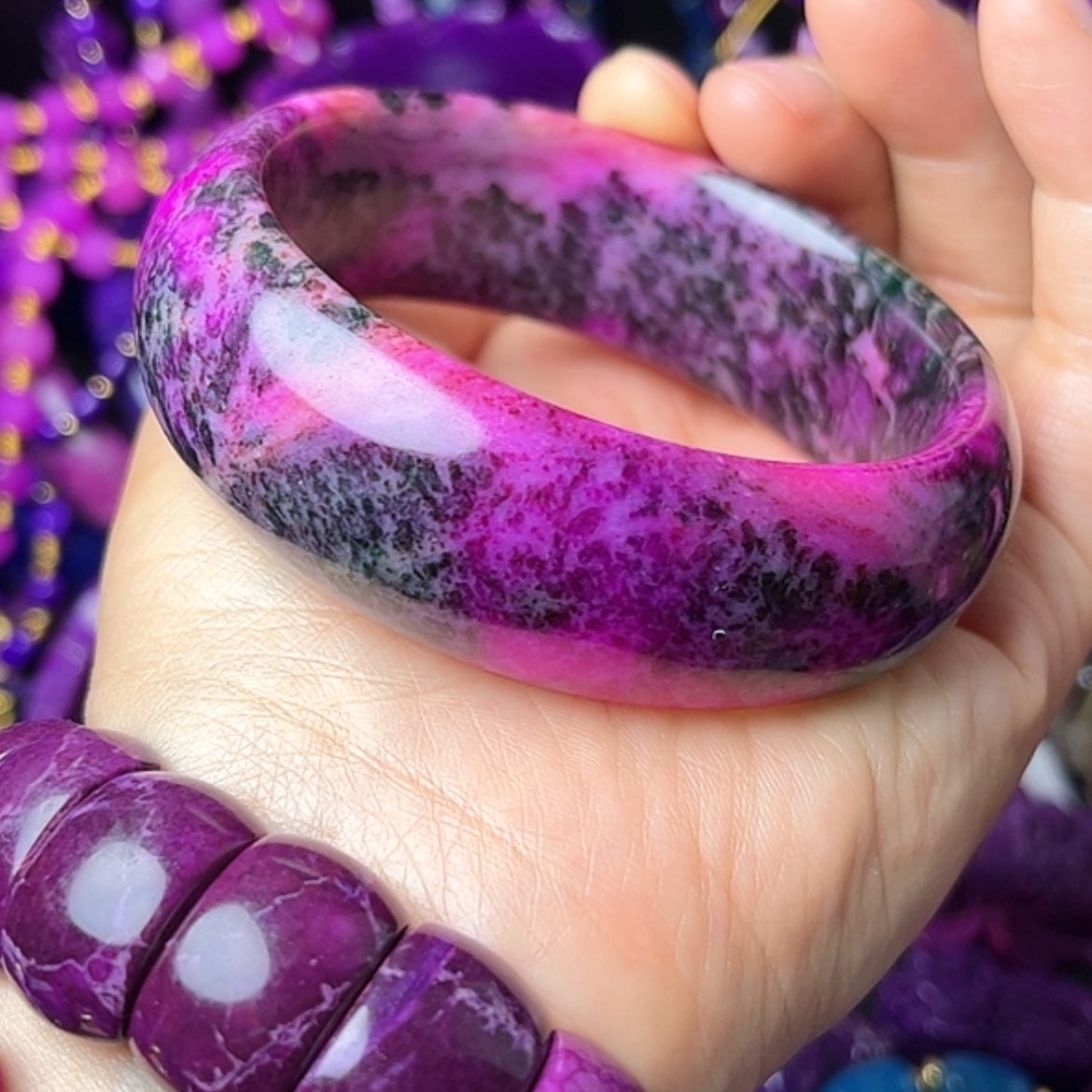 【闪购商品】琉璃DIY舒具石老油料11丝绒玉华透圈口58-59