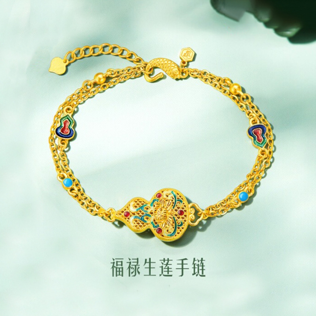 铜合金手链 福禄生莲，葫芦流苏，新中式国潮手链。SL-032