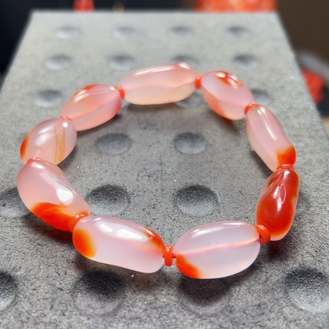 未镶嵌杨柳干掌料南红随型手串35g南红玛瑙
