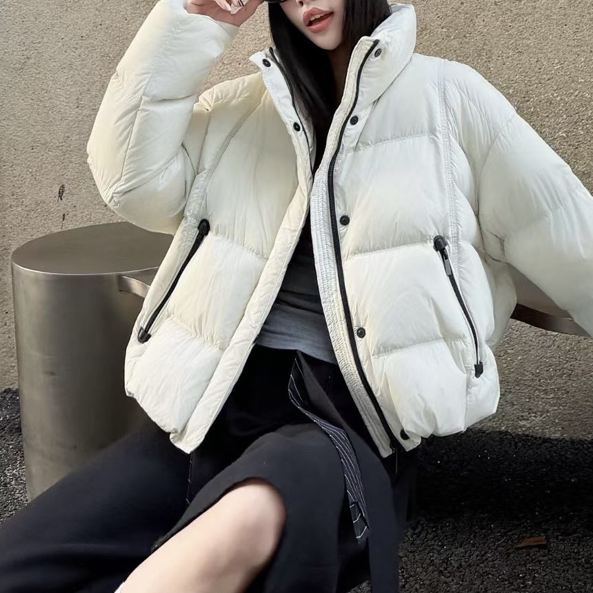 LMM 9892 2025冬装新款立领加厚保暖90白鸭绒羽绒服女面包服外套