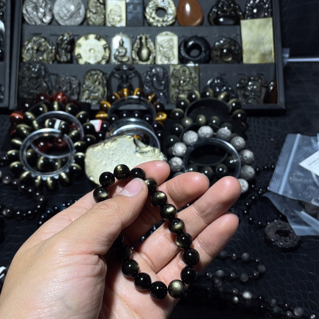 黑曜岩珠宝奇石未镶嵌怡****?