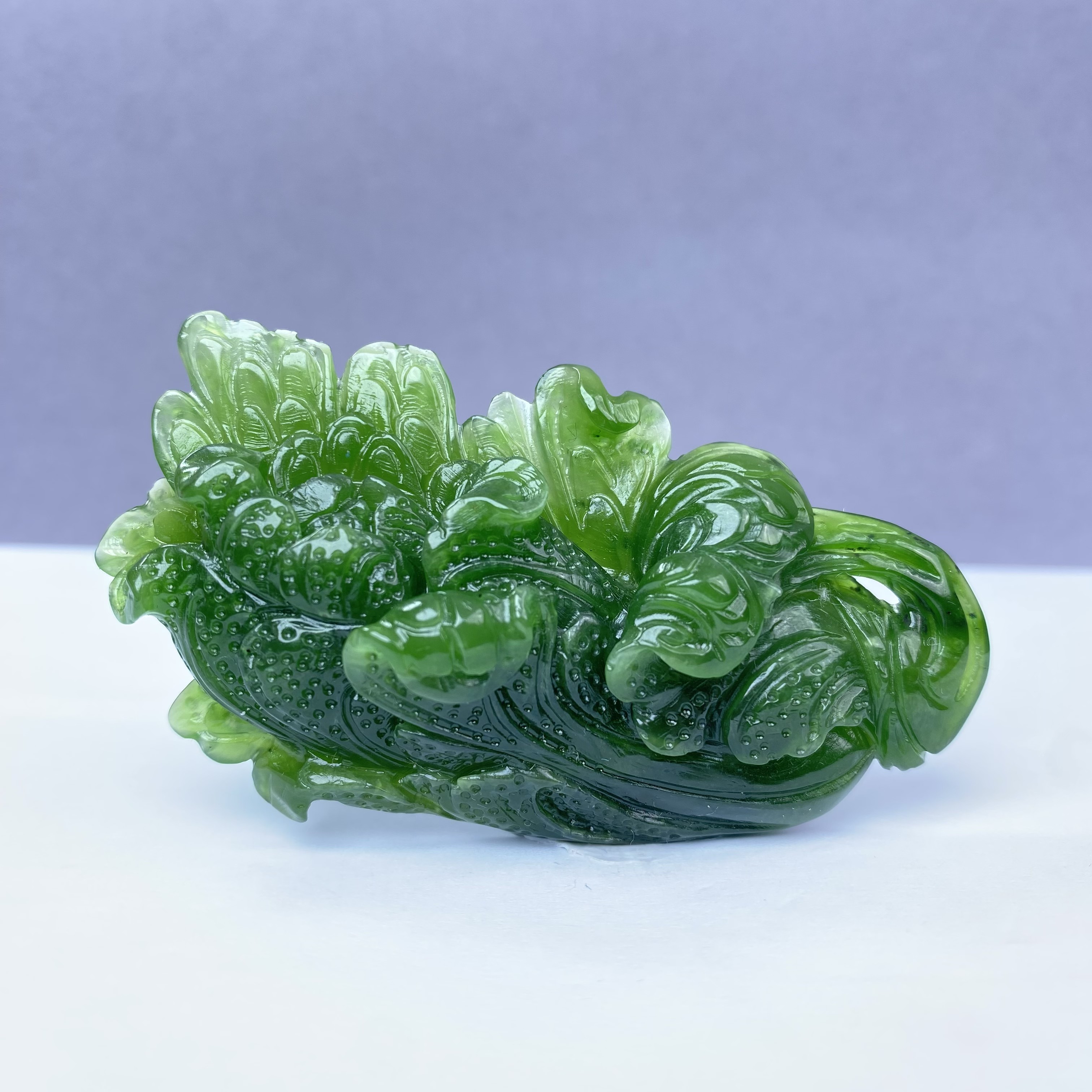4040 和田玉碧玉白菜摆件