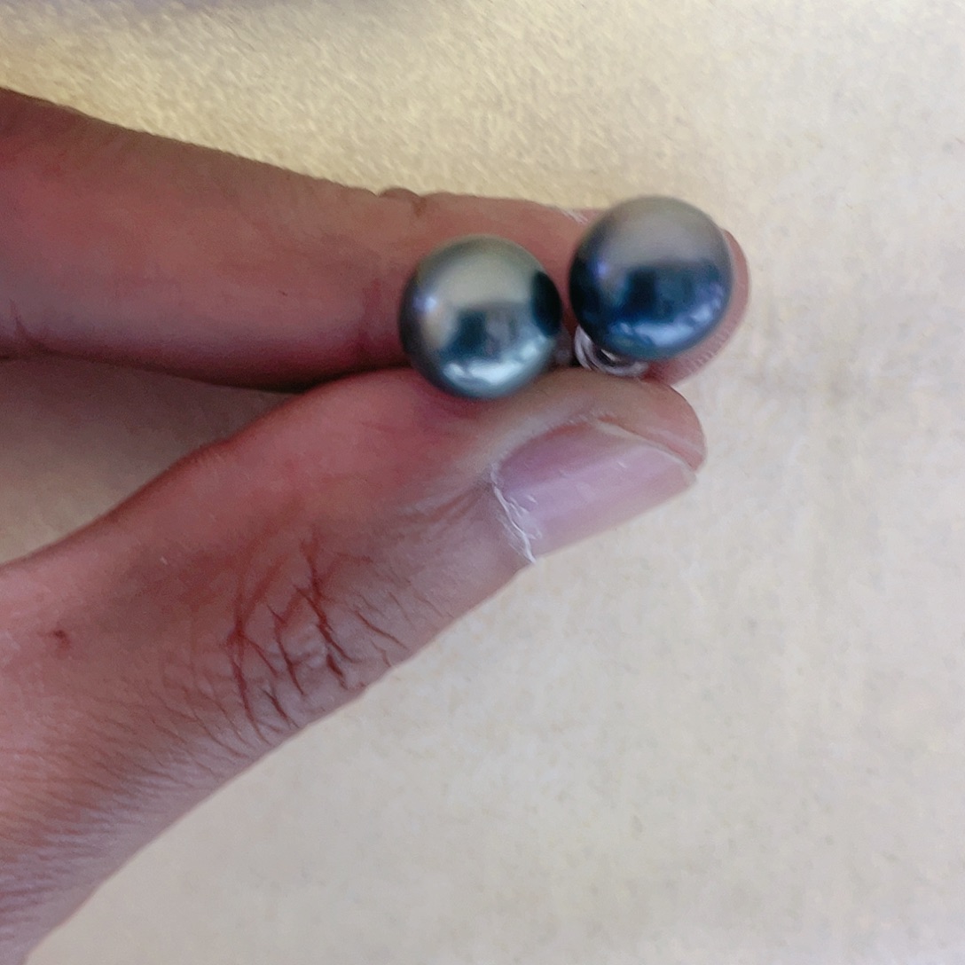 海水珍珠耳饰银S925镶嵌