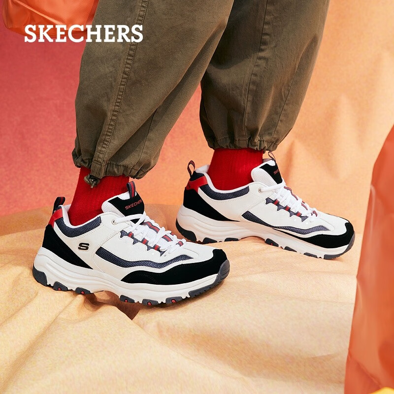 Skechers斯凯奇春季男子经典百搭厚底老爹鞋舒适复古运动鞋休闲鞋