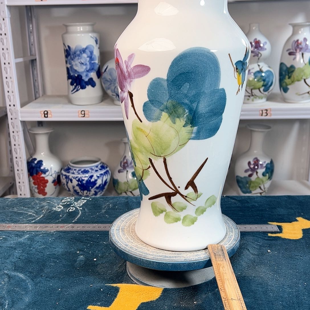 摆件景德镇陶瓷大鱼鸟