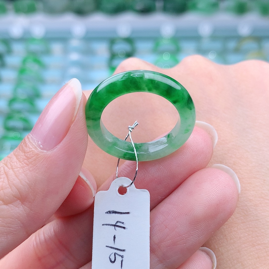 翡翠戒指未镶嵌缅甸翡翠A货14号