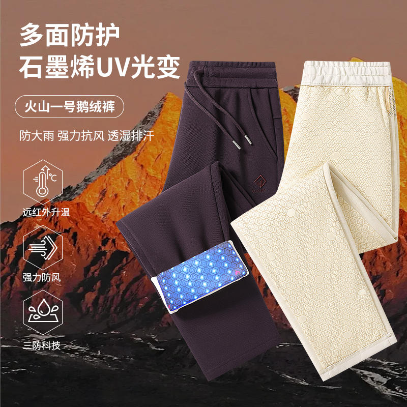 2522火山一号男女款光变鹅绒冲锋裤