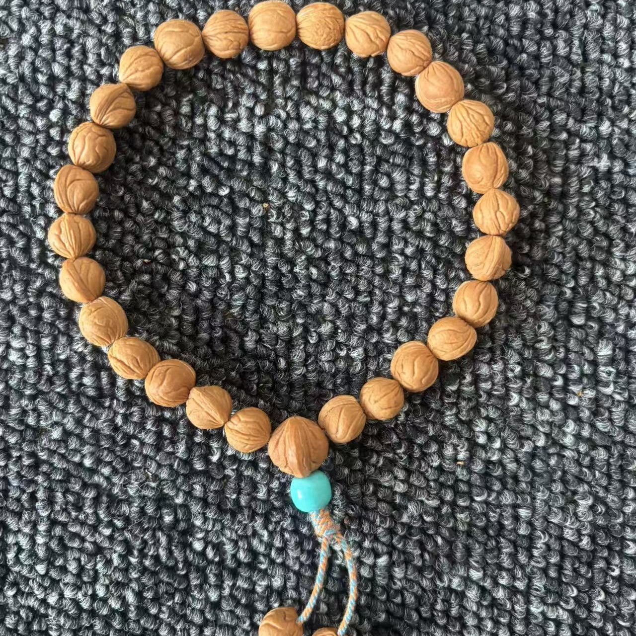 非金属木质手链 龙纹桃核手持肚0.98cm桩高1.0上下微修毛尖