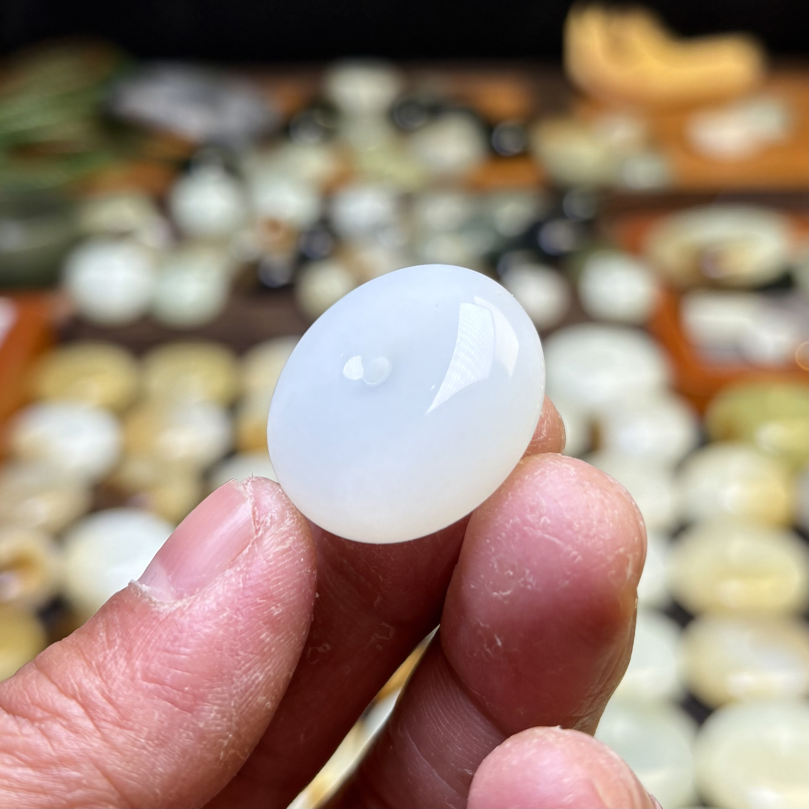 25✖️12新疆和田玉冰底白玉平安扣吊坠挂件细润老熟