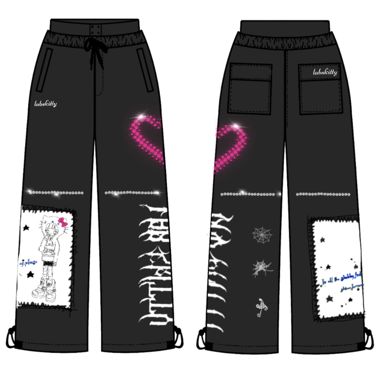 LAB SKITTY Skitty Appliqueur 印花防水中性滑雪裤